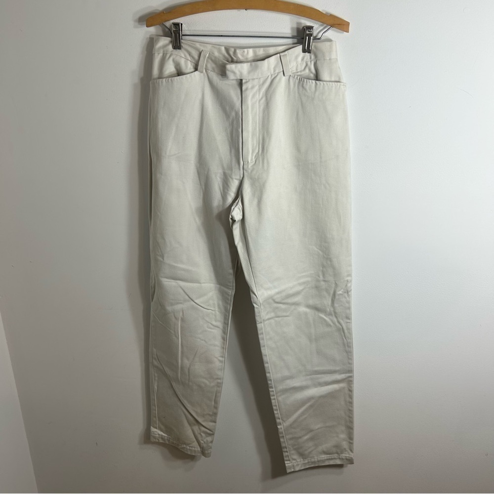 Vintage Dockers Euro Khaki Pants Sz 10 Women’s High Waist Rise Tan Cream